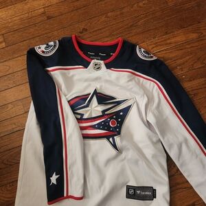 Fanatics Columbus Blue Jackets White Navy Red Hockey Jersey